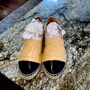 Chanel Lambskin Espadrilles Flats